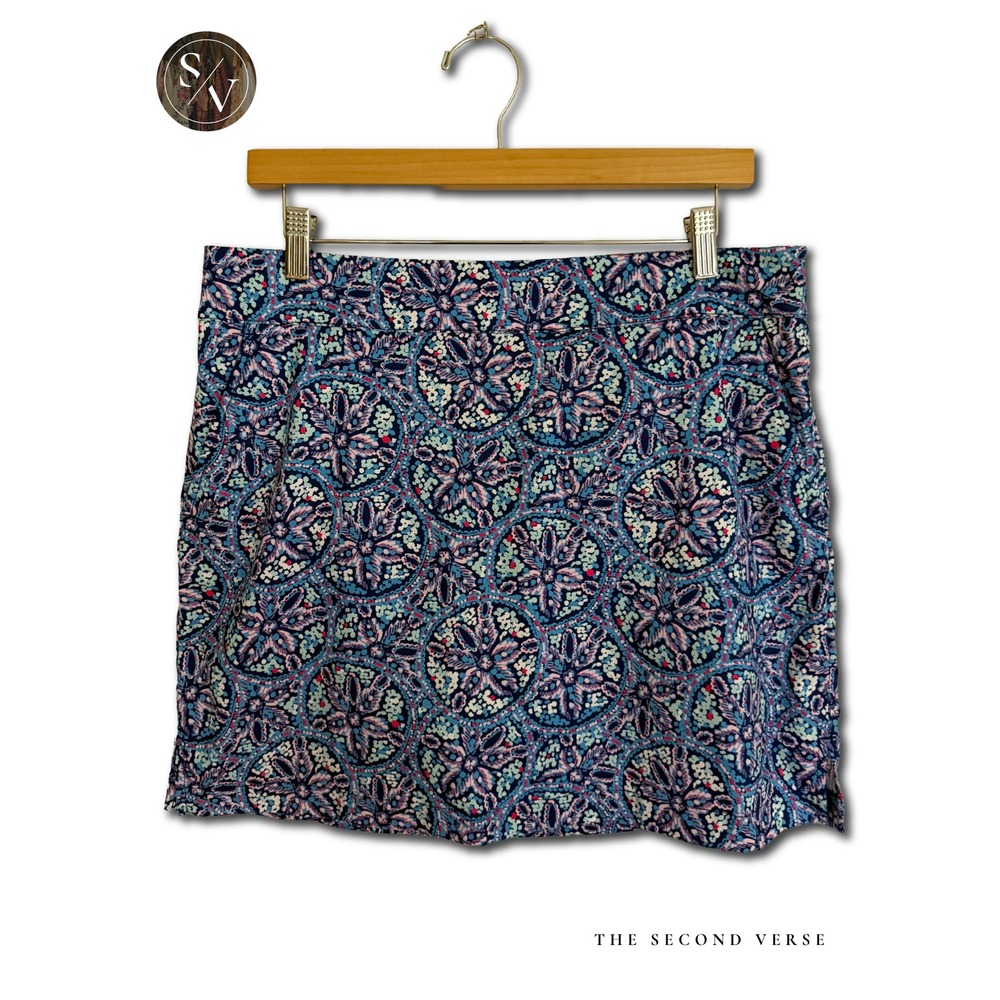 Vineyard Vines Blue Sand Dollar Medallion Print Active Golf Skort Womens 10